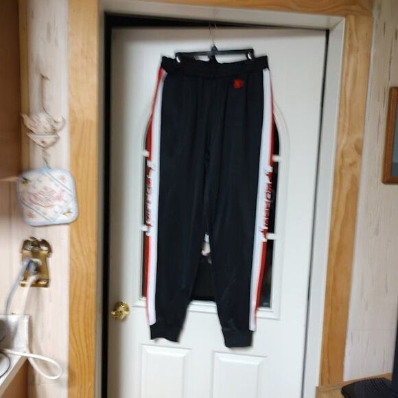 New Starter Black Label Chicago Bulls Logo NBA Sweat Track Jogger Pants Men's L - Picture 1 of 2